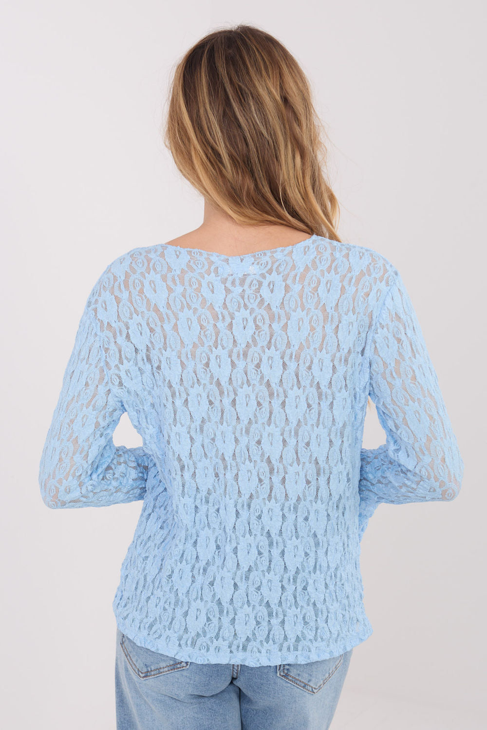 Blouse femme Italy Moda En Dentelle En — bleu