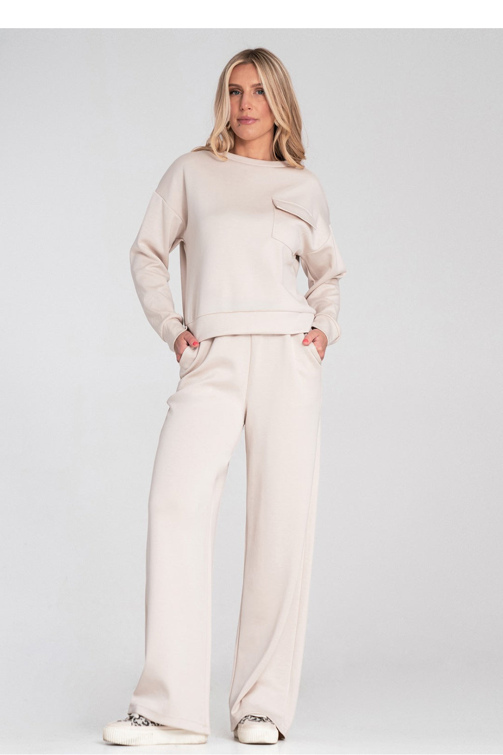 T-shirt femme Figl Sweatshirt Sweatshirt — beige