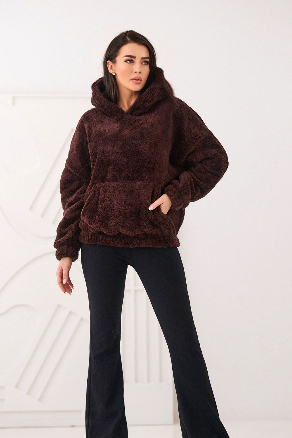 T-shirt femme Factory Price Sweatshirt Sweatshirt — brun