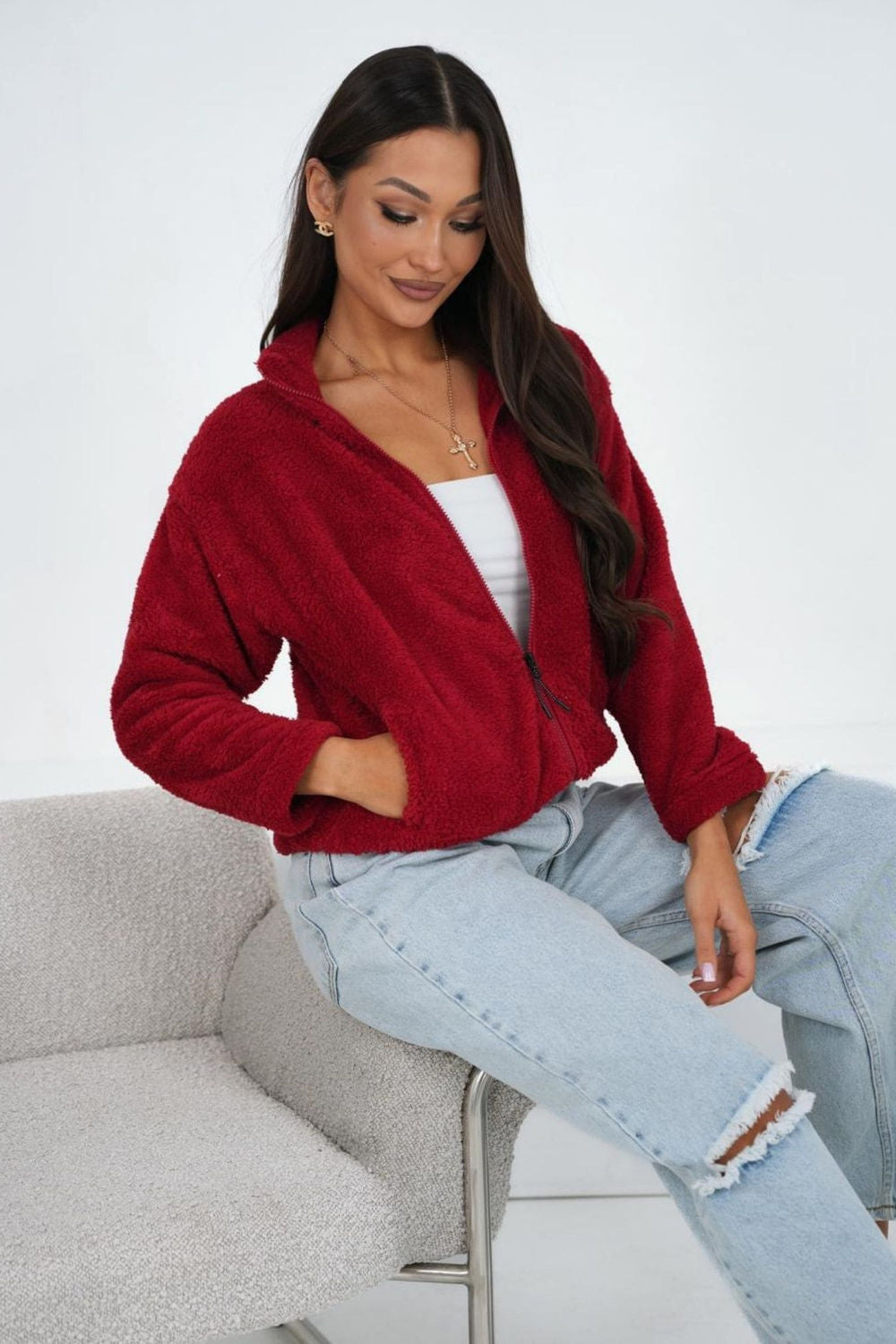 T-shirt femme Factory Price Sweatshirt Sweatshirt — rouge