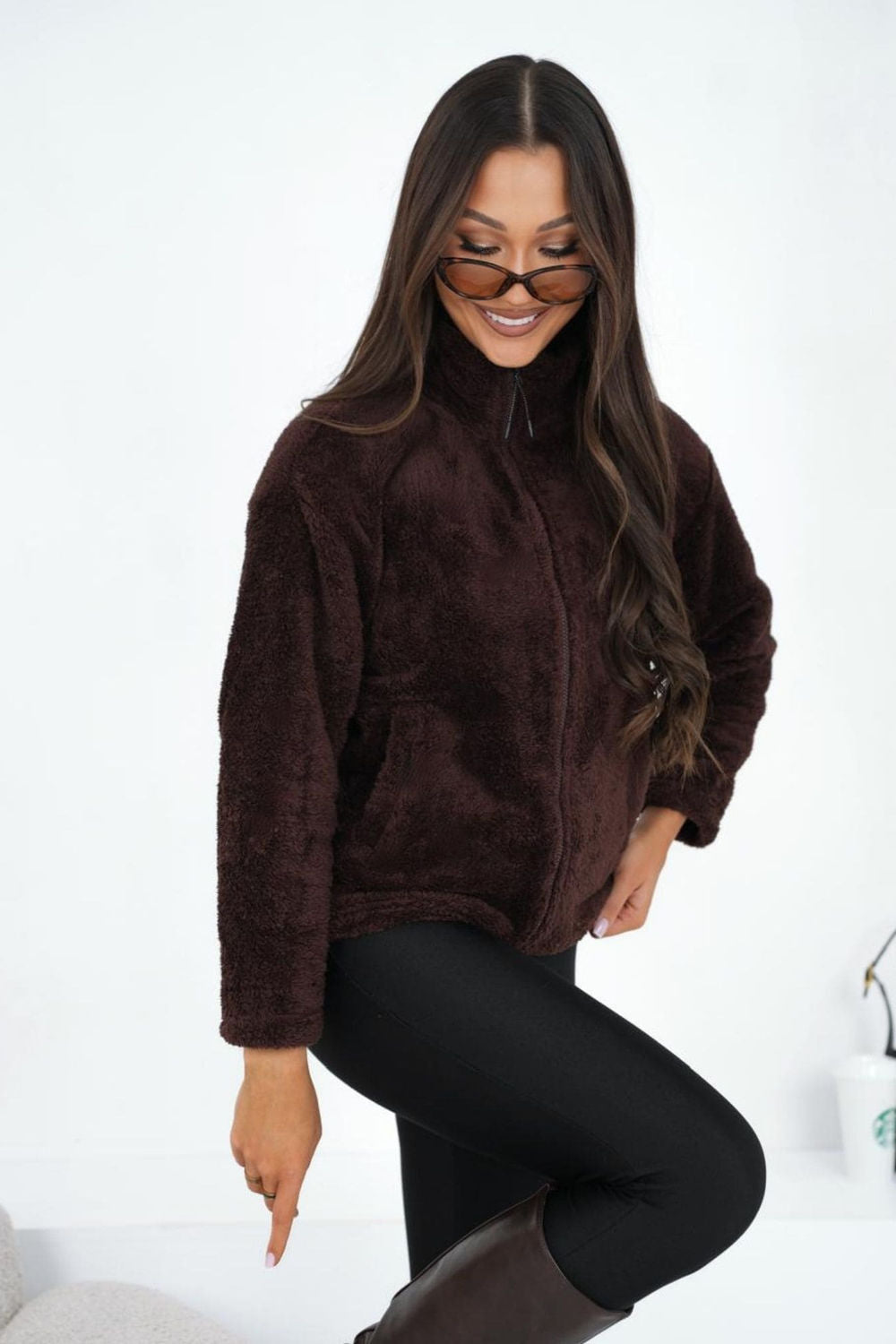 T-shirt femme Factory Price Sweatshirt Sweatshirt — brun