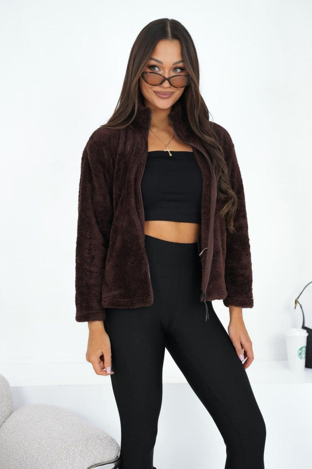 T-shirt femme Factory Price Sweatshirt Sweatshirt — brun