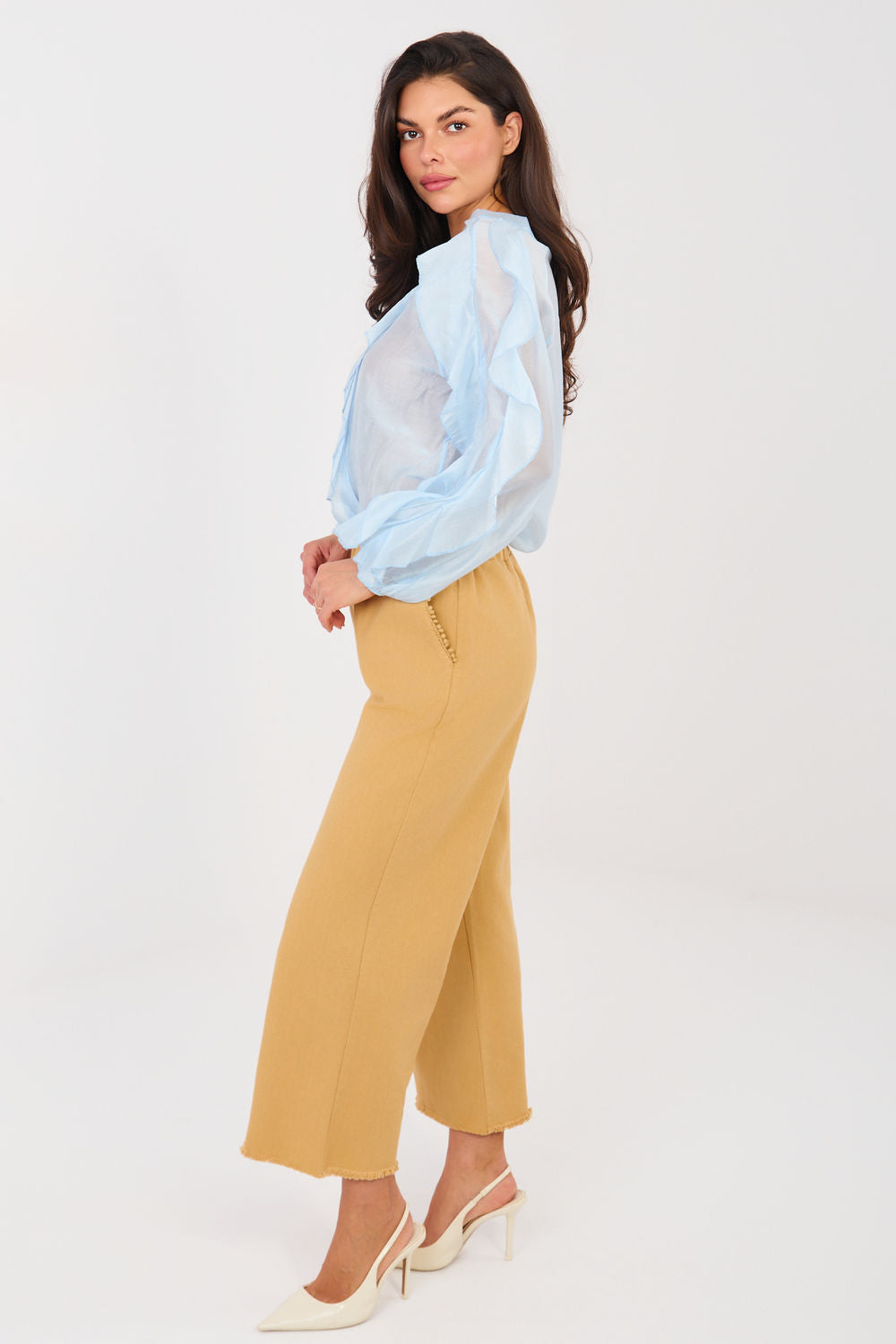 Chaussures à talons femme Italy Moda Pantalon Pantalon — brun