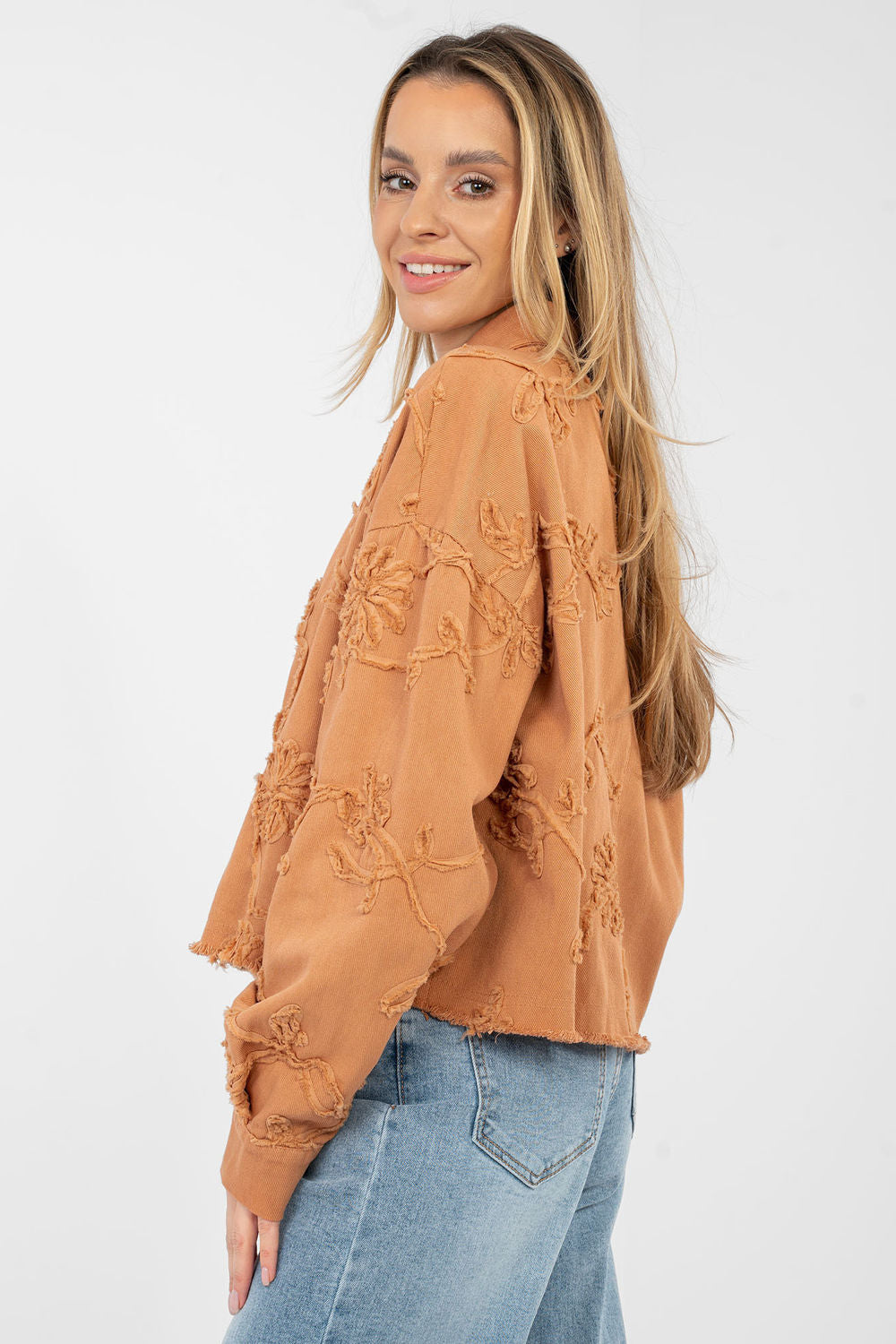 Veste en jean femme Rue Paris — orange
