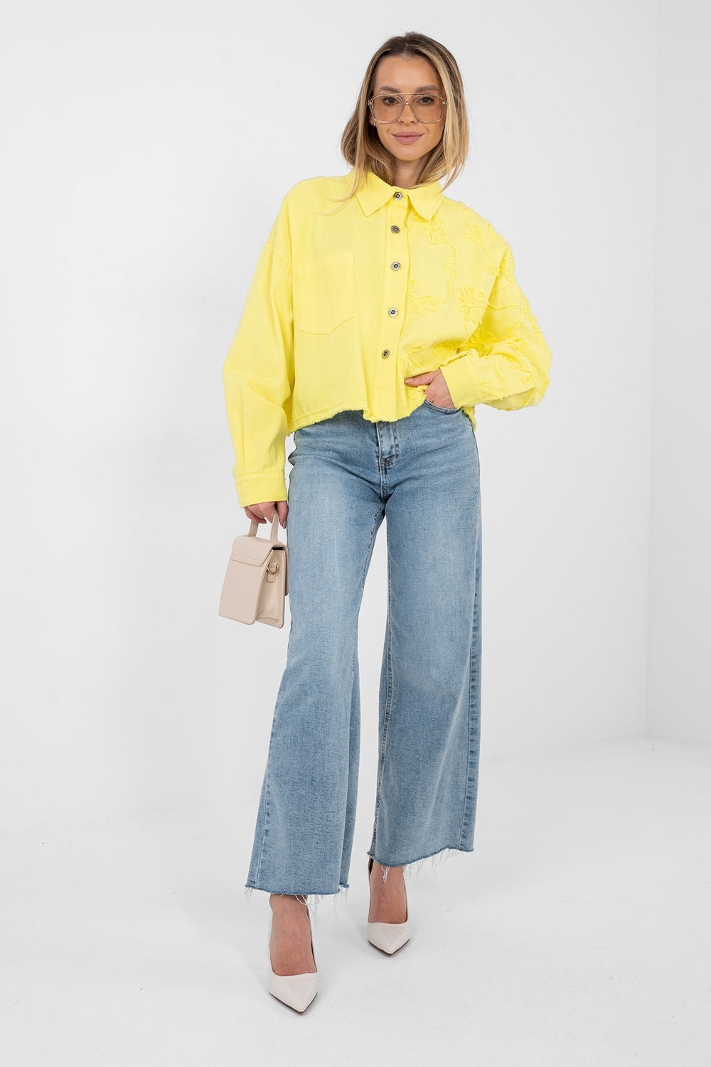Veste en jean femme Rue Paris — jaune