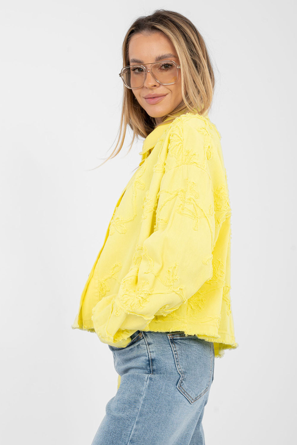 Veste en jean femme Rue Paris — jaune
