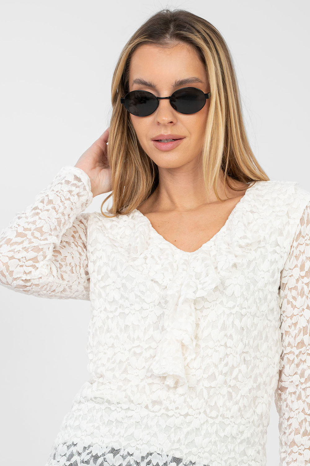 Blouse femme Rue Paris En Dentelle En — beige