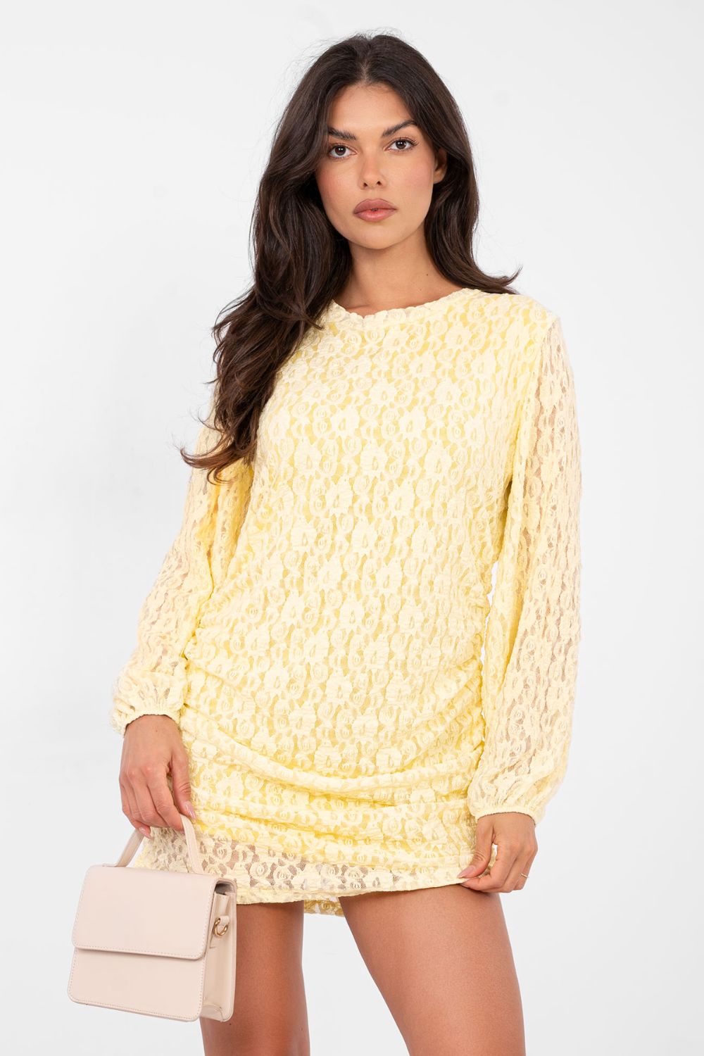 Robe femme Italy Moda Courte Courte — jaune