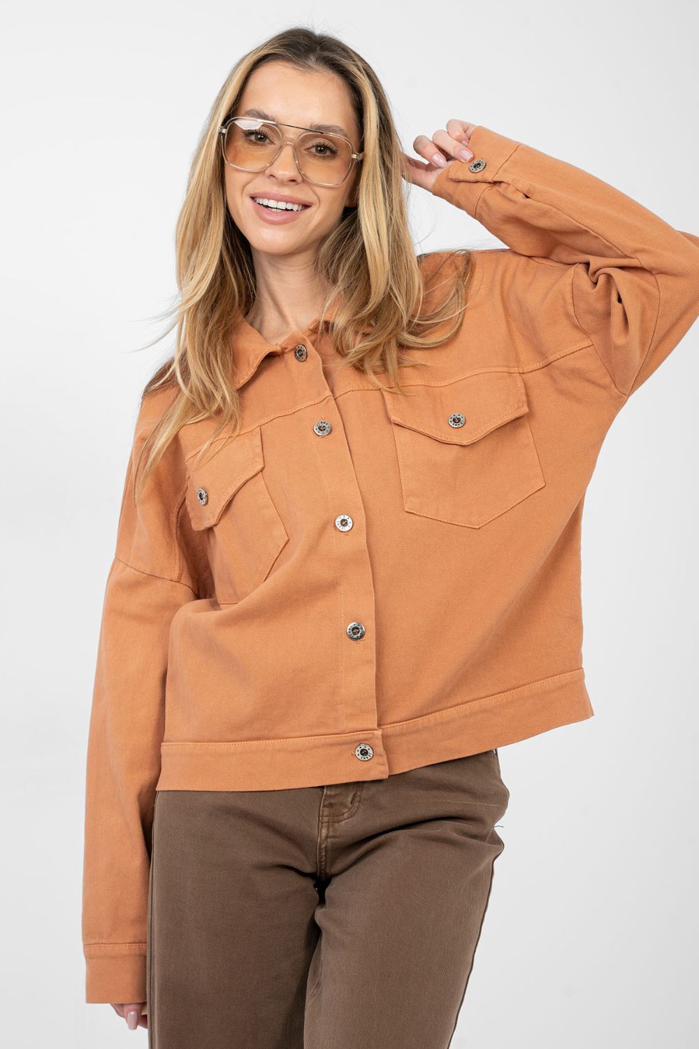 Veste en jean femme Rue Paris — orange