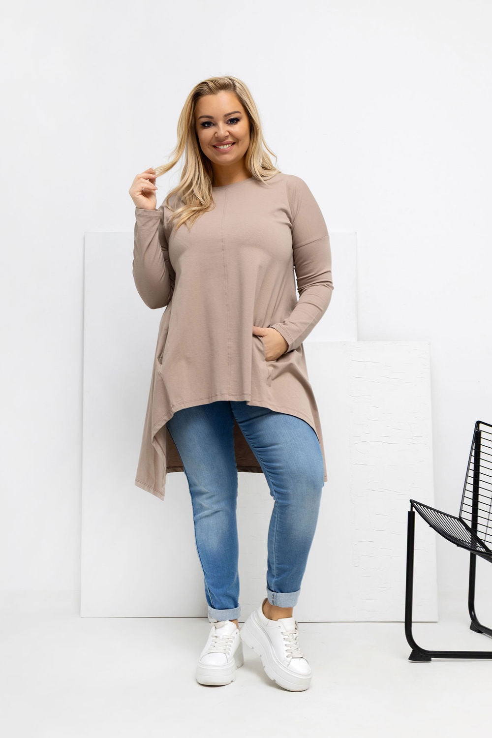 Chemisier grande taille femme Relevance — beige
