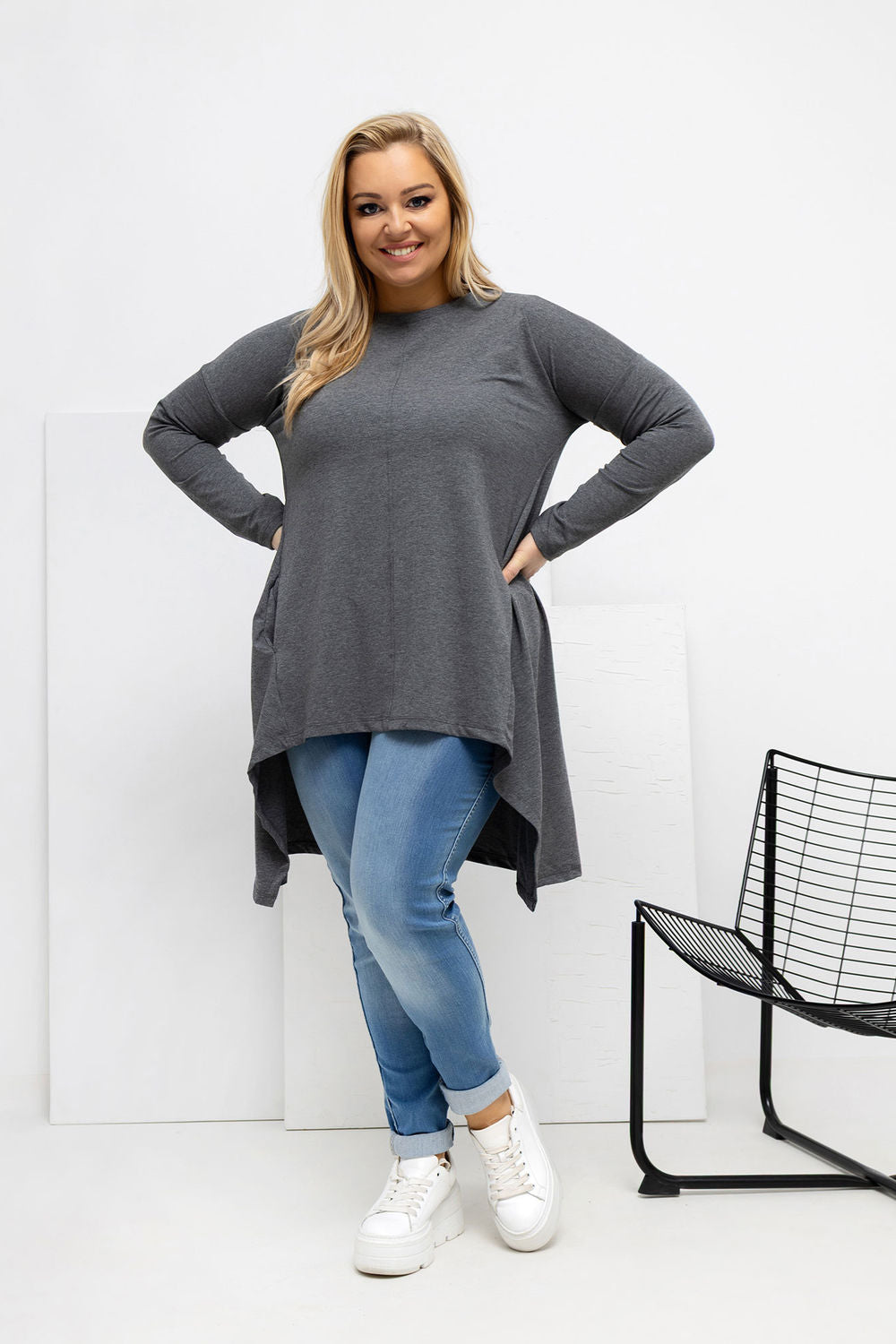 Chemisier grande taille femme Relevance — gris