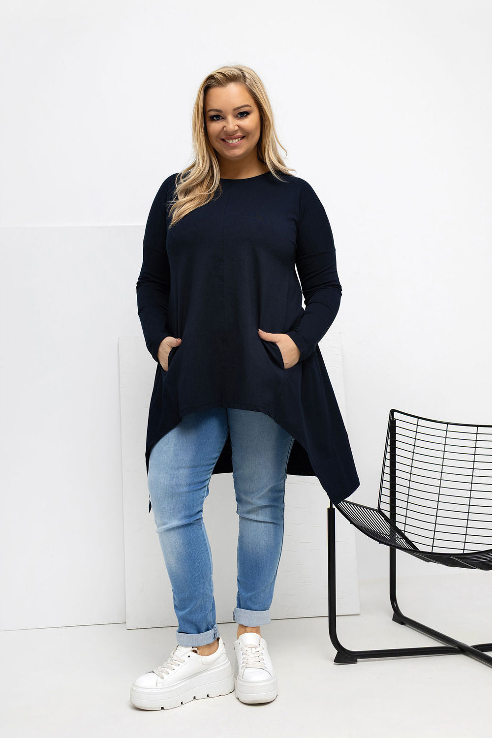 Chemisier grande taille femme Relevance — bleu marine
