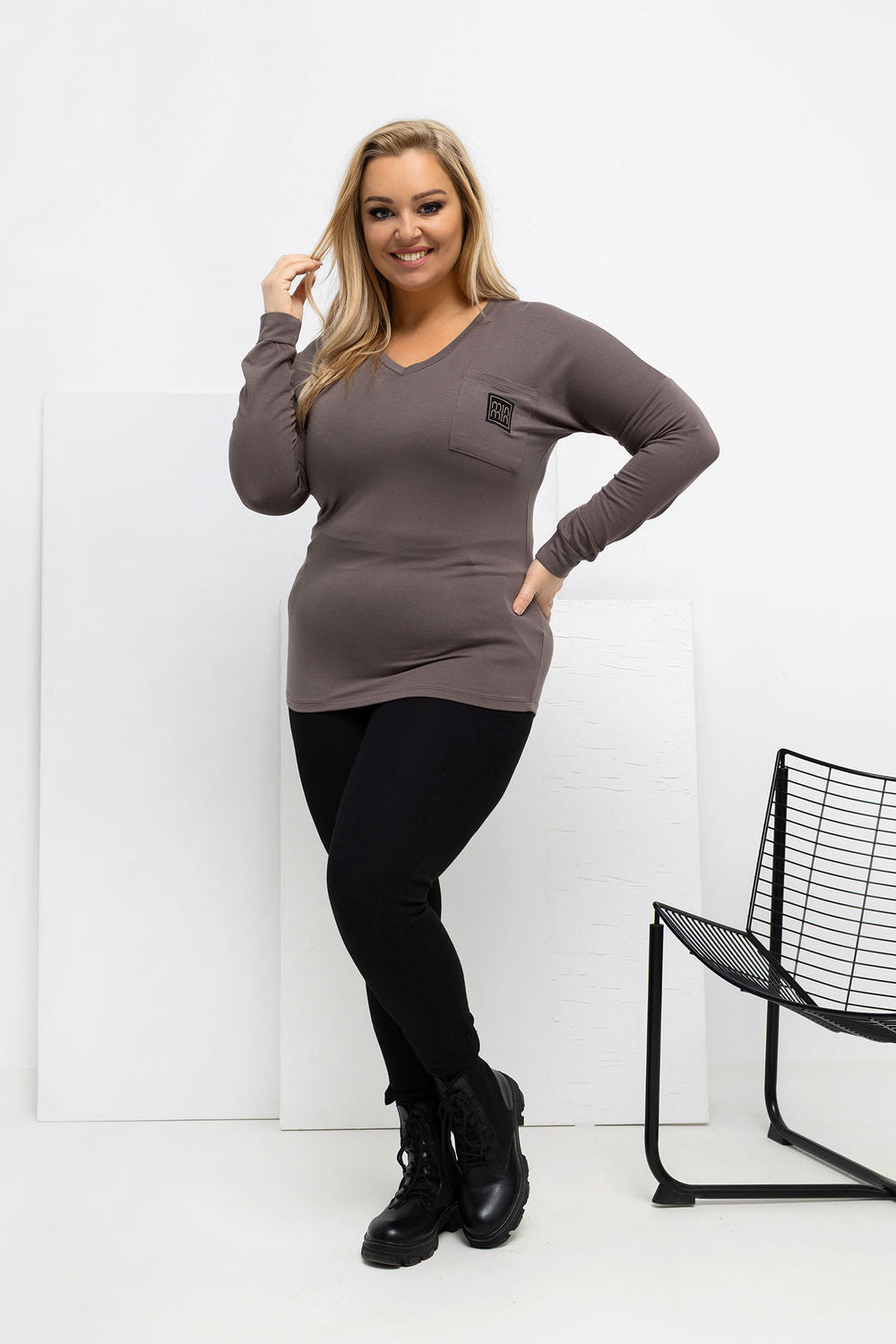 Chemisier grande taille femme Relevance — brun