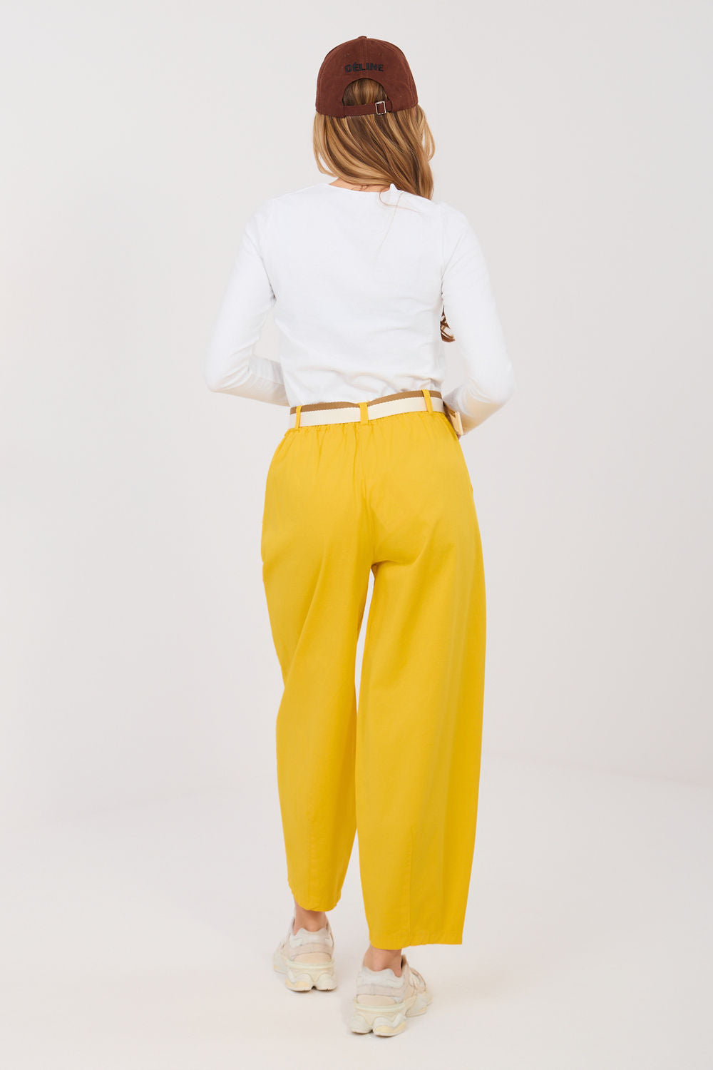 Chaussures à talons femme Italy Moda Pantalon Pantalon — jaune
