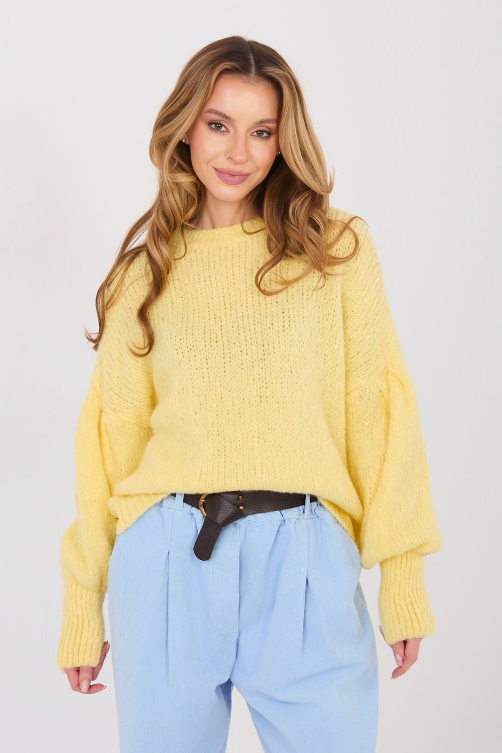 Pull femme Italy Moda Chandail Chandail — jaune