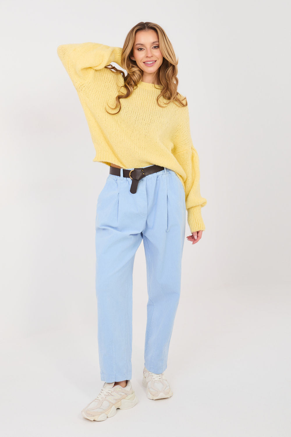 Pull femme Italy Moda Chandail Chandail — jaune