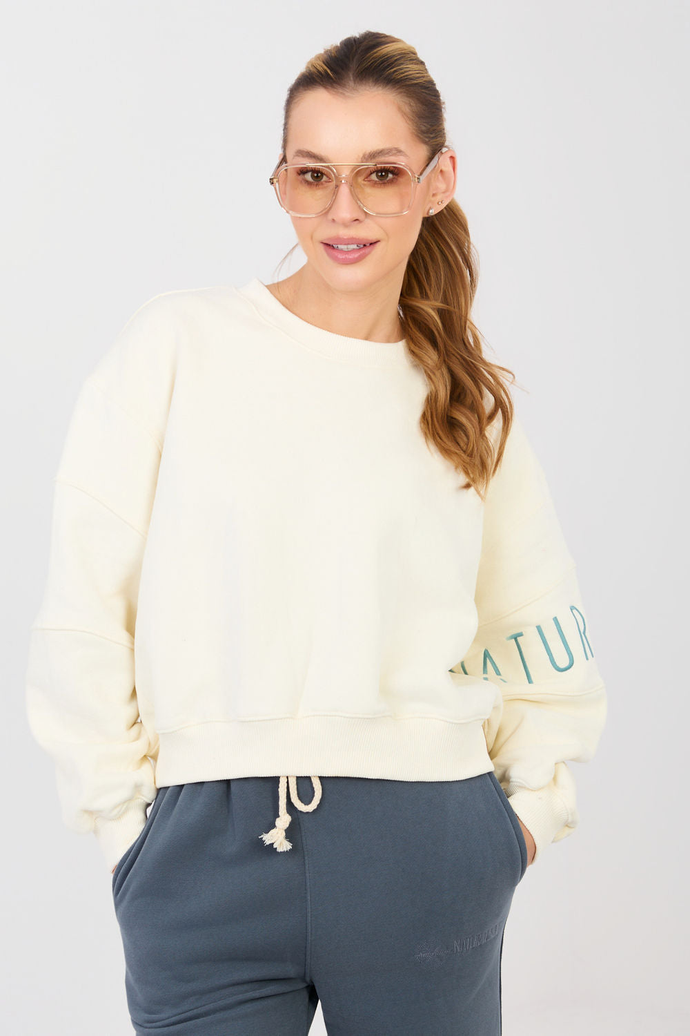 T-shirt femme Factory Price Sweatshirt Sweatshirt — beige