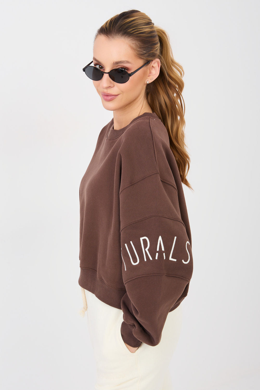 T-shirt femme Factory Price Sweatshirt Sweatshirt — brun