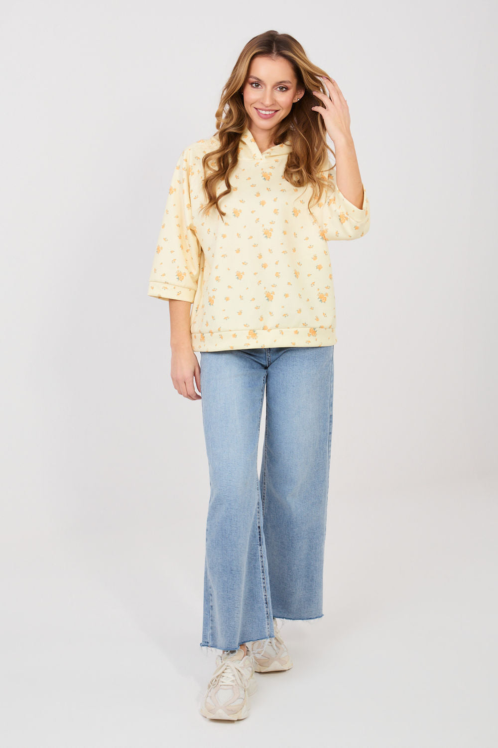 T-shirt femme Italy Moda Sweatshirt Sweatshirt — jaune