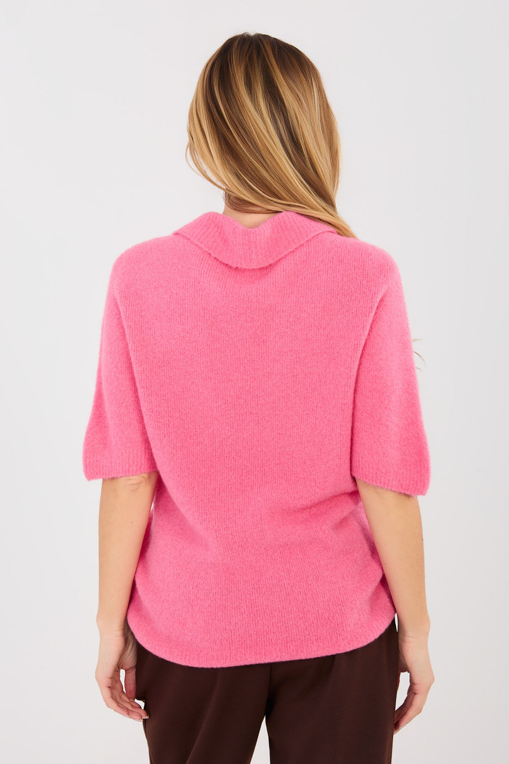 Pull femme Italy Moda À Manches Courtes — rosé