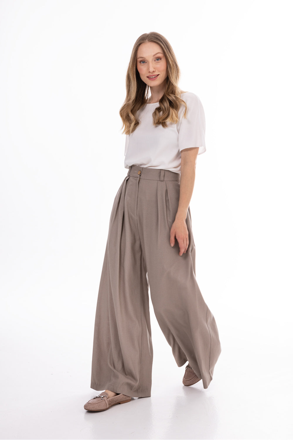 Chaussures à talons femme awama Pantalon Pantalon — beige