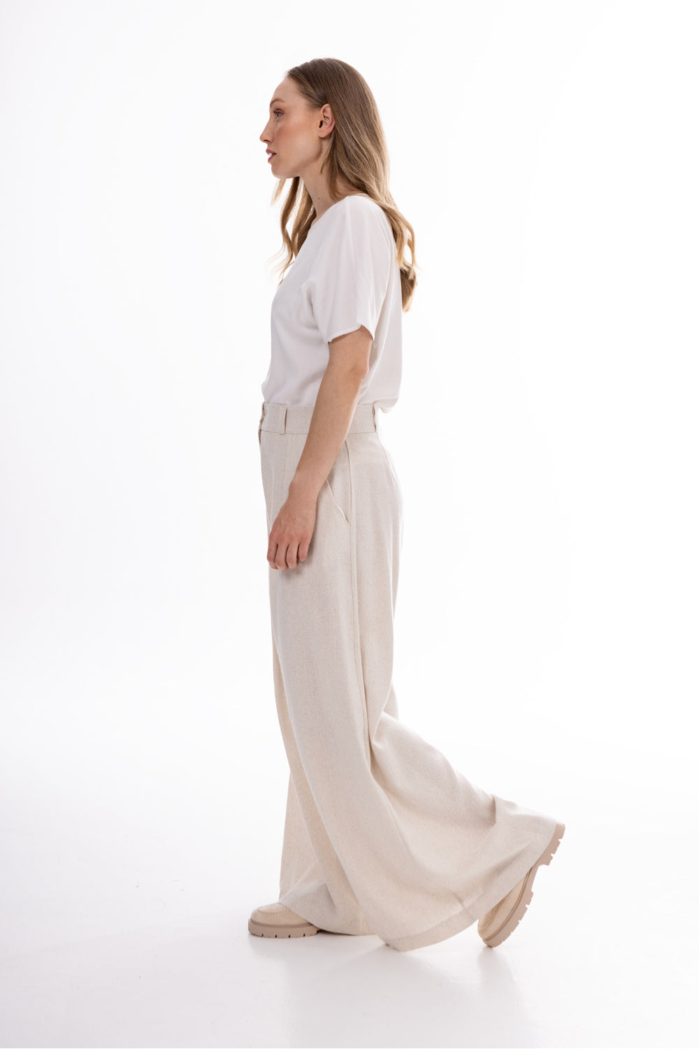 Chaussures à talons femme awama Pantalon Pantalon — beige