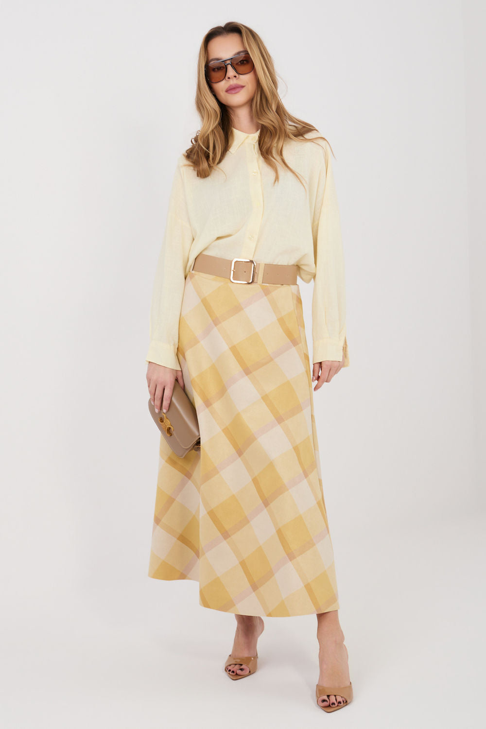 Jupe femme Italy Moda Longue Longue — jaune