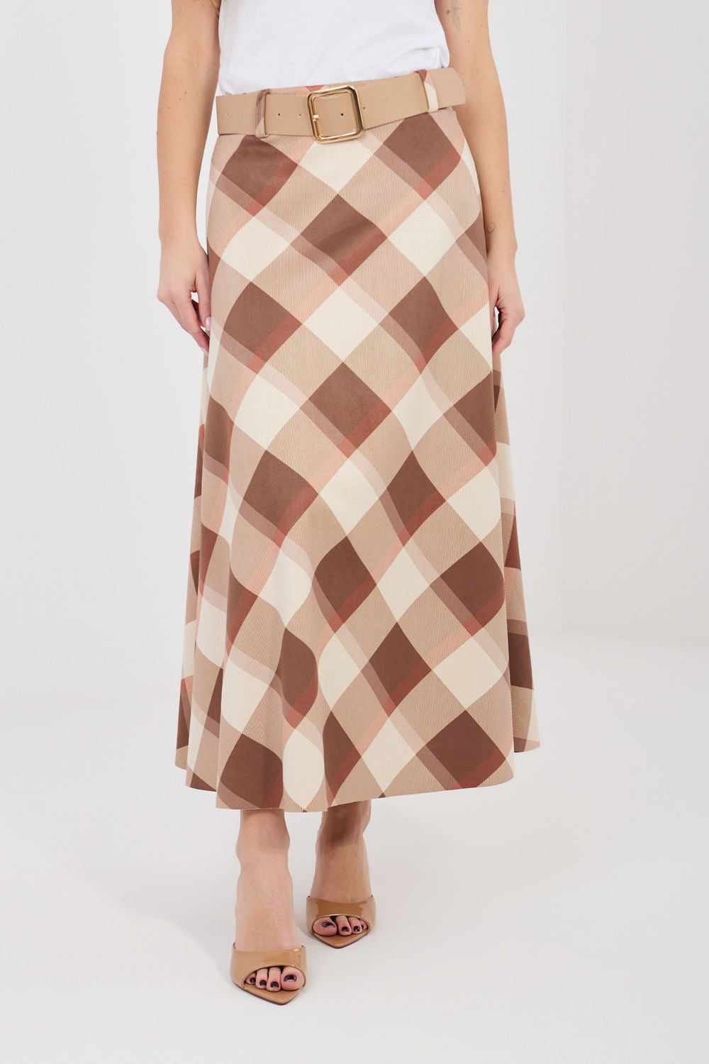 Jupe femme Italy Moda Longue Longue — brun