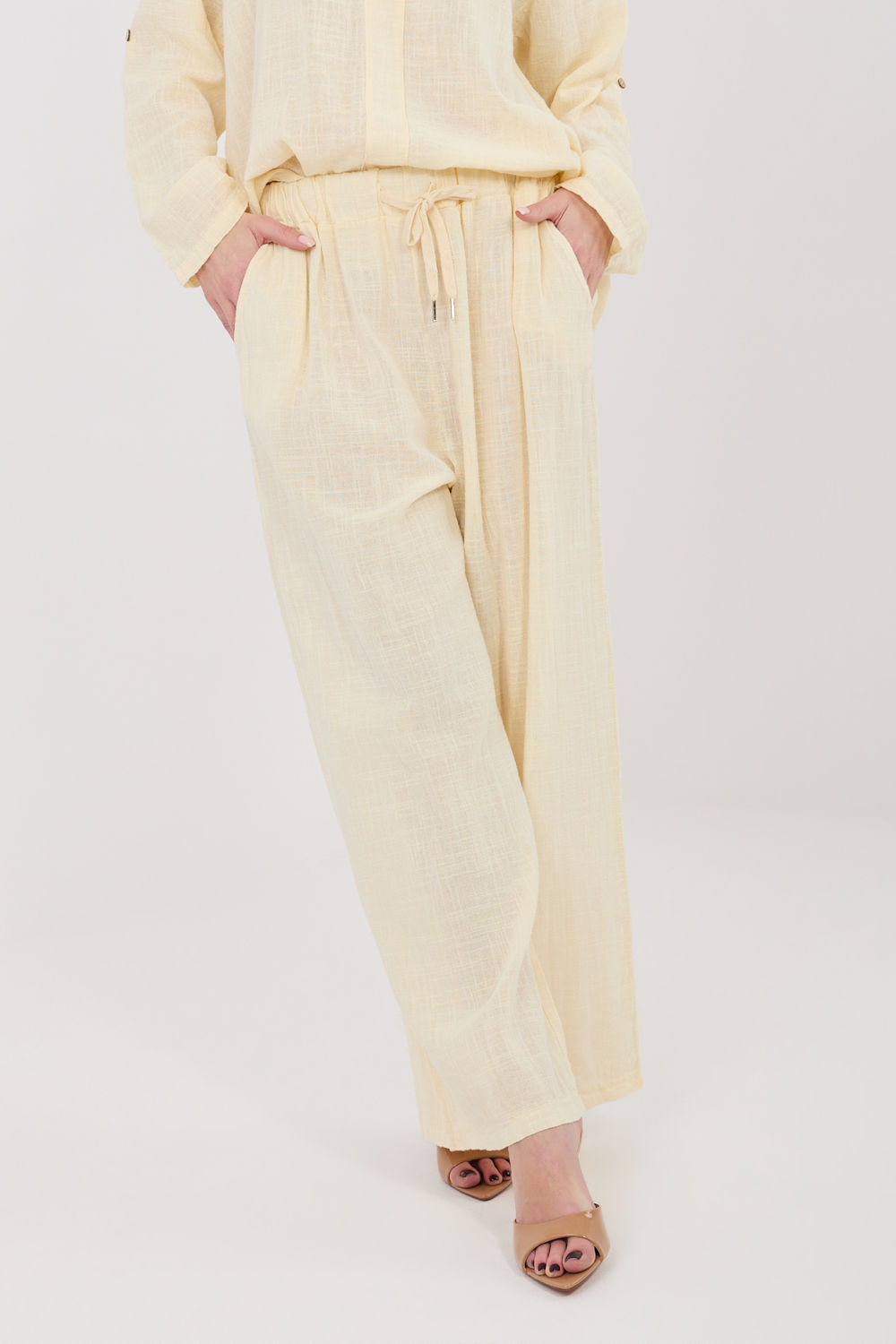 Chaussures à talons femme Italy Moda Pantalon Pantalon — jaune