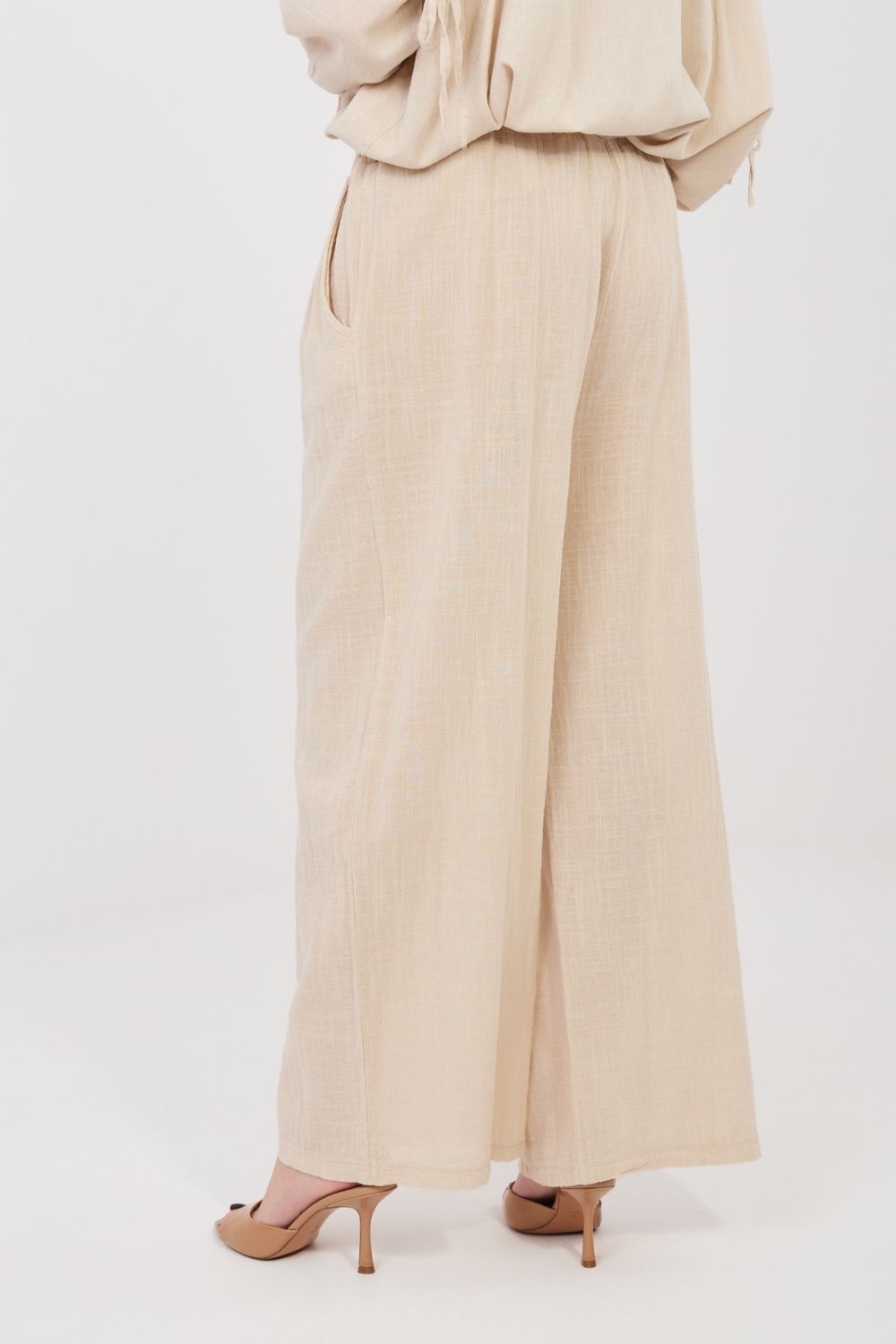 Chaussures à talons femme Italy Moda Pantalon Pantalon — beige