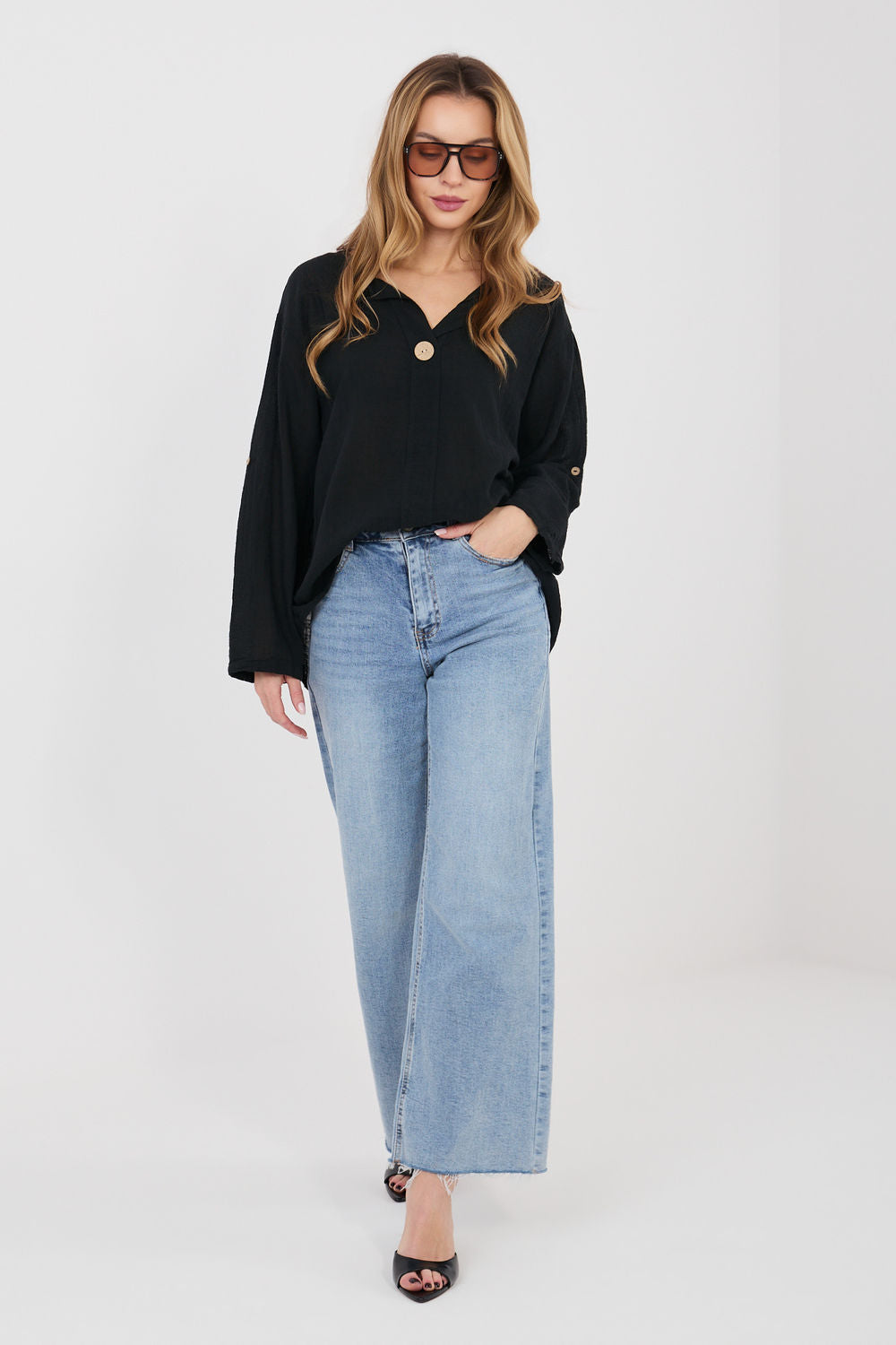 Blouse femme Italy Moda Chemisier Chemisier — noir