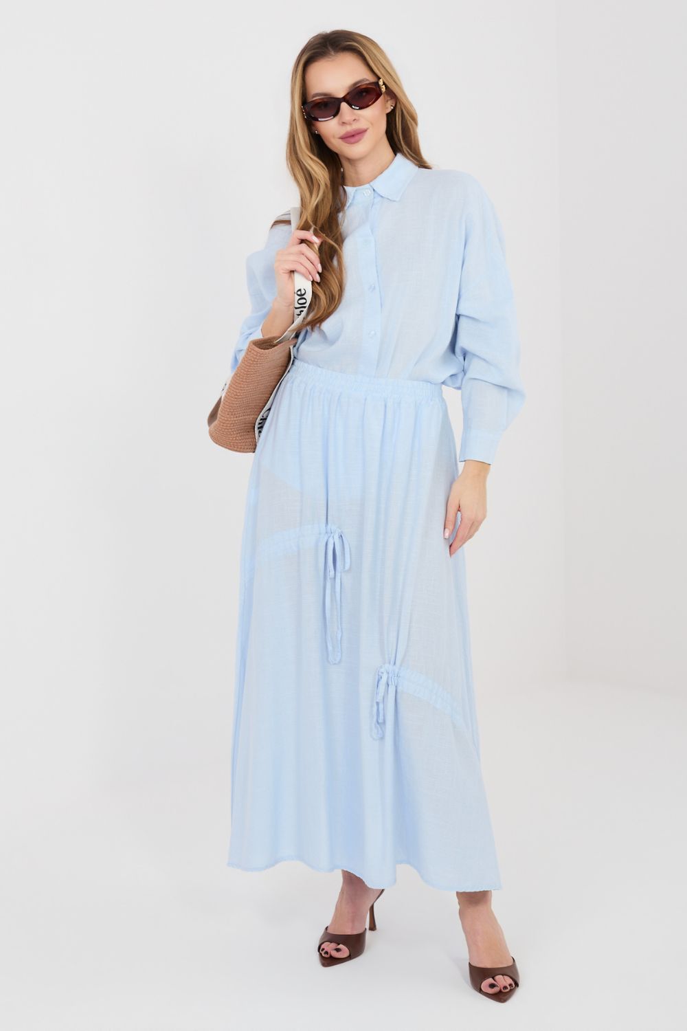 Jupe femme Italy Moda Longue Longue — bleu