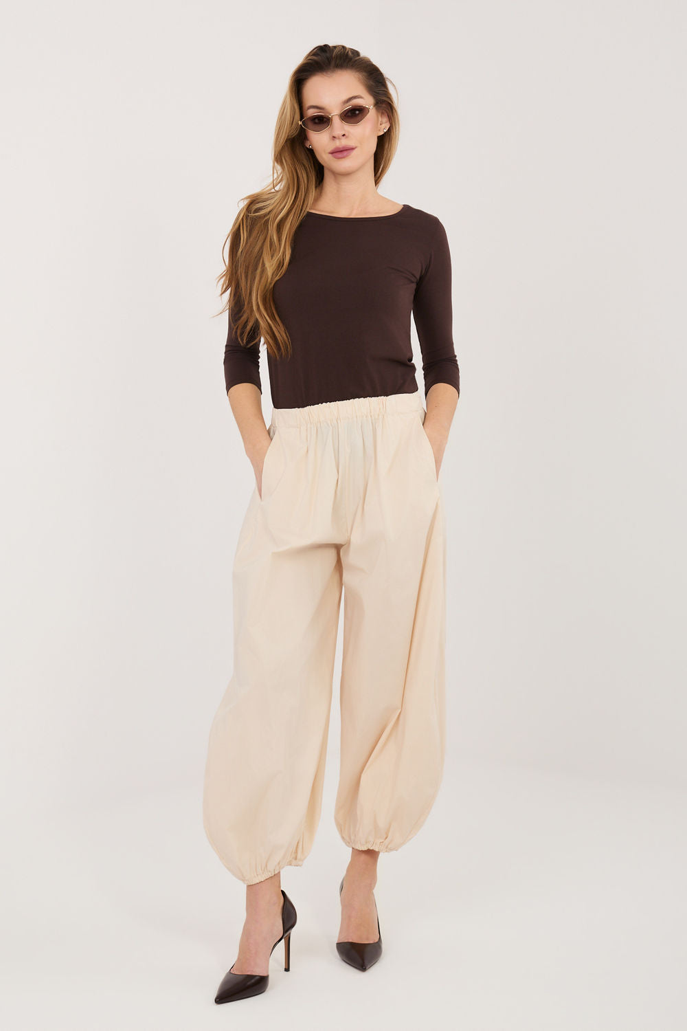 Chaussures à talons femme Rue Paris Pantalon Pantalon — beige