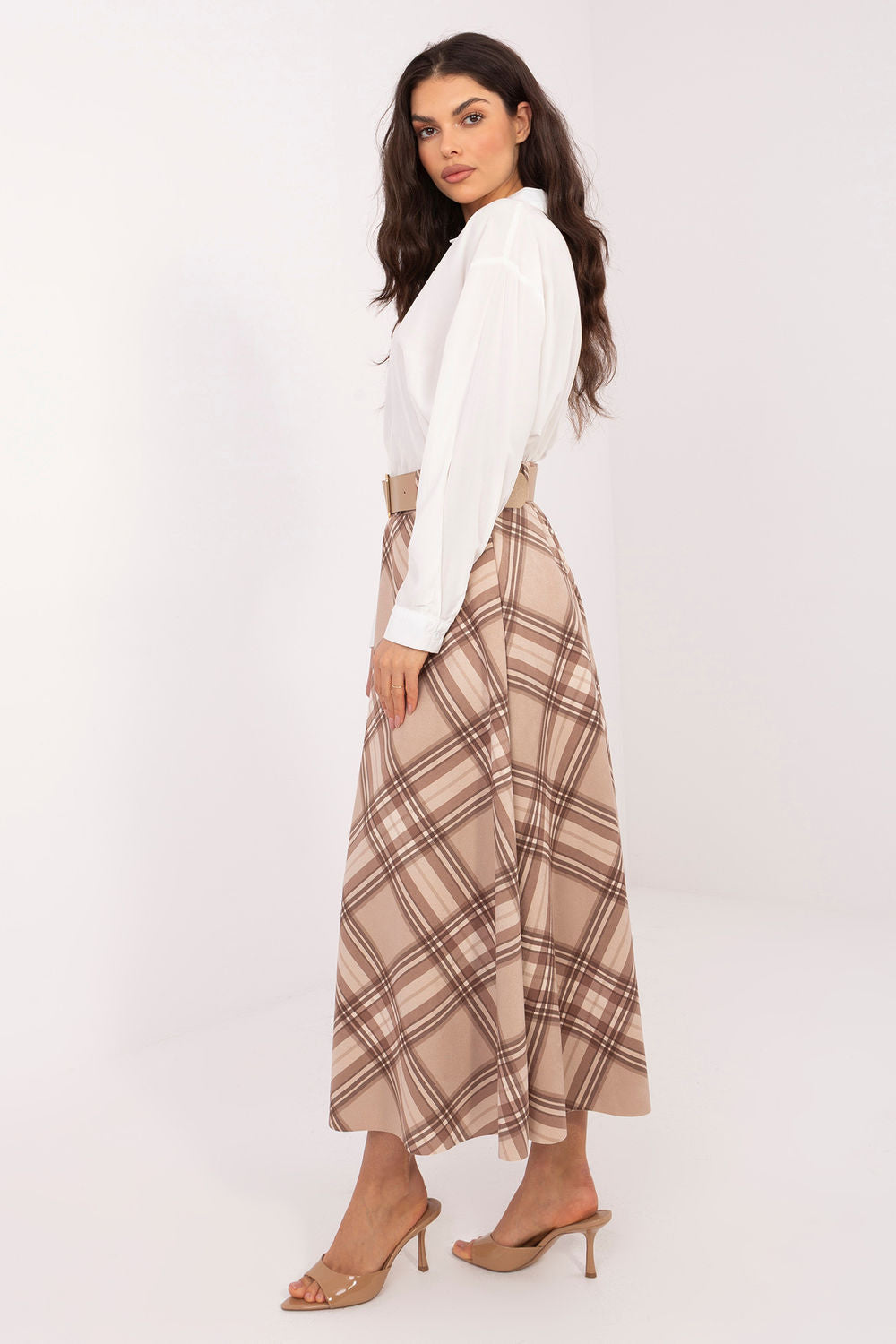 Jupe femme Italy Moda Longue Longue — beige