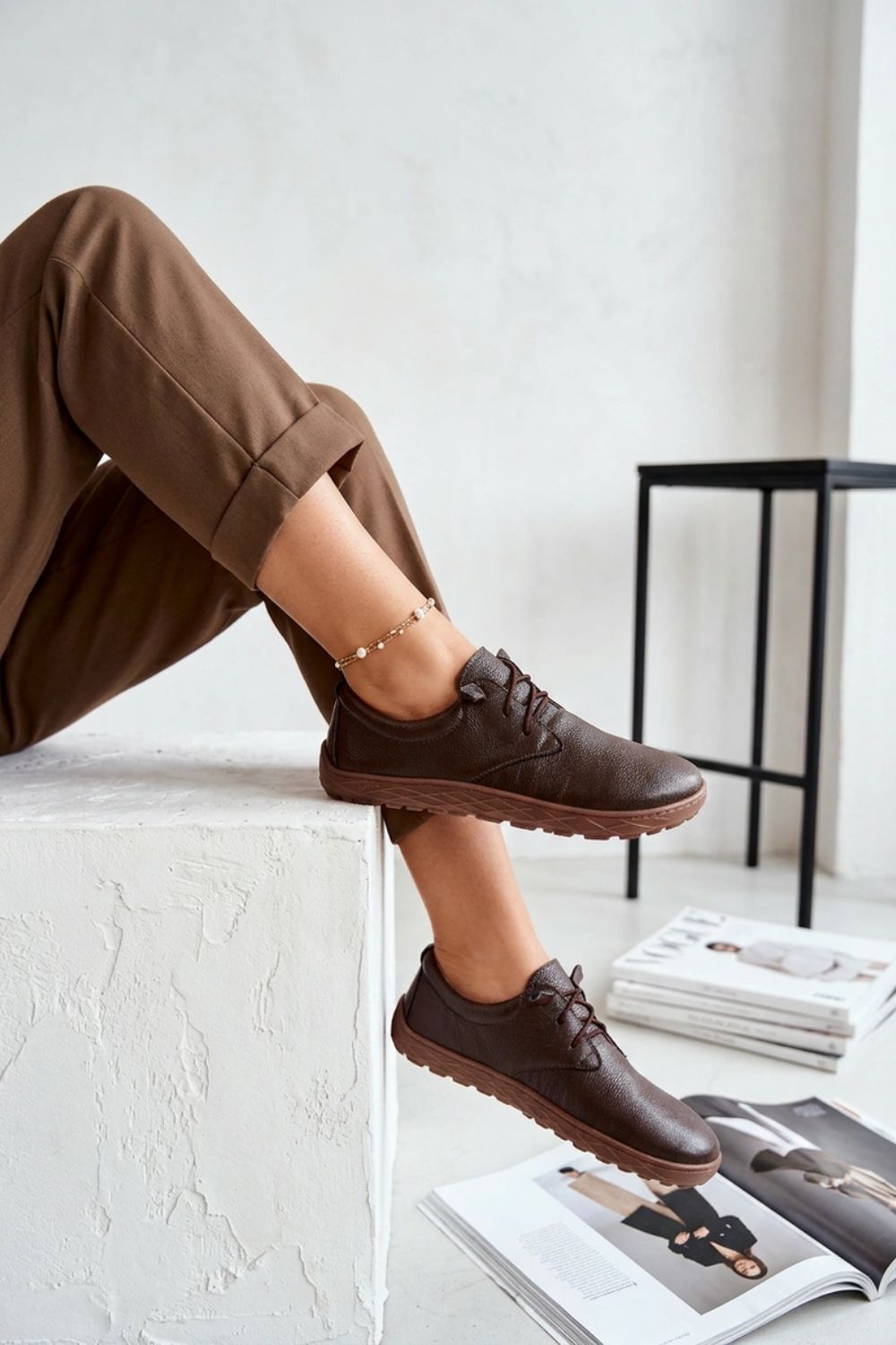 Bottes femme Step in style Pieds Nus Pieds — brun