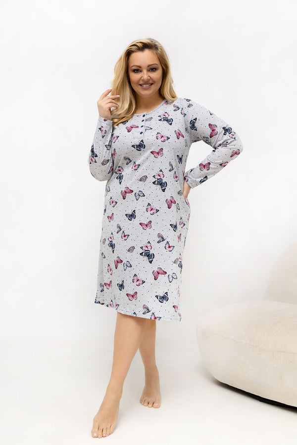 Chemise de nuit Plus Size femme Forever Pink — gris