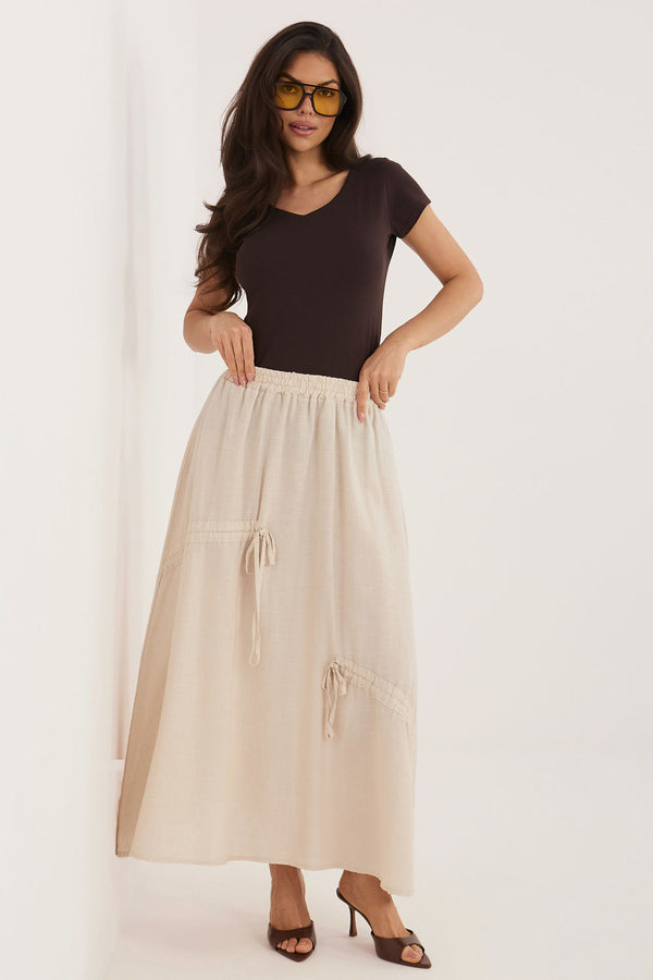 Jupe femme Italy Moda Longue Longue — beige