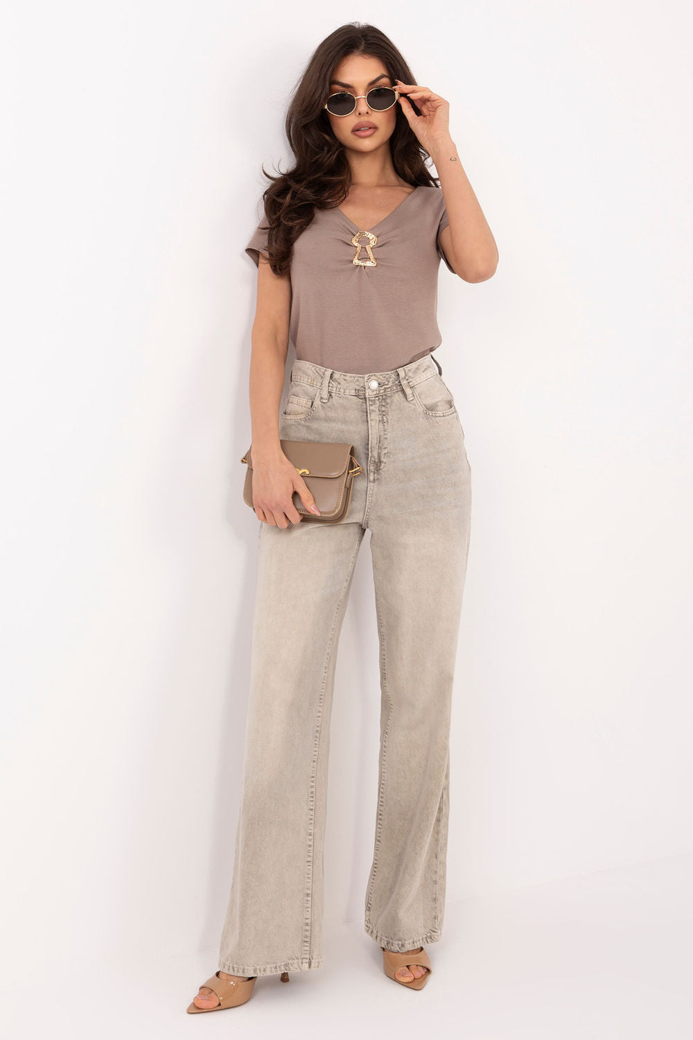 Blouse femme Italy Moda Chemisier Chemisier — beige