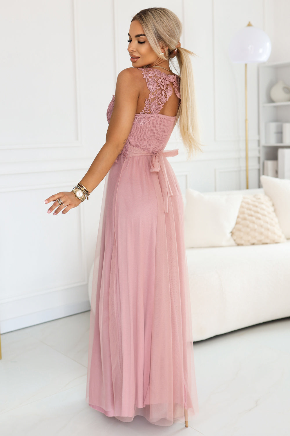 Robe femme Numoco Longue Longue — rosé