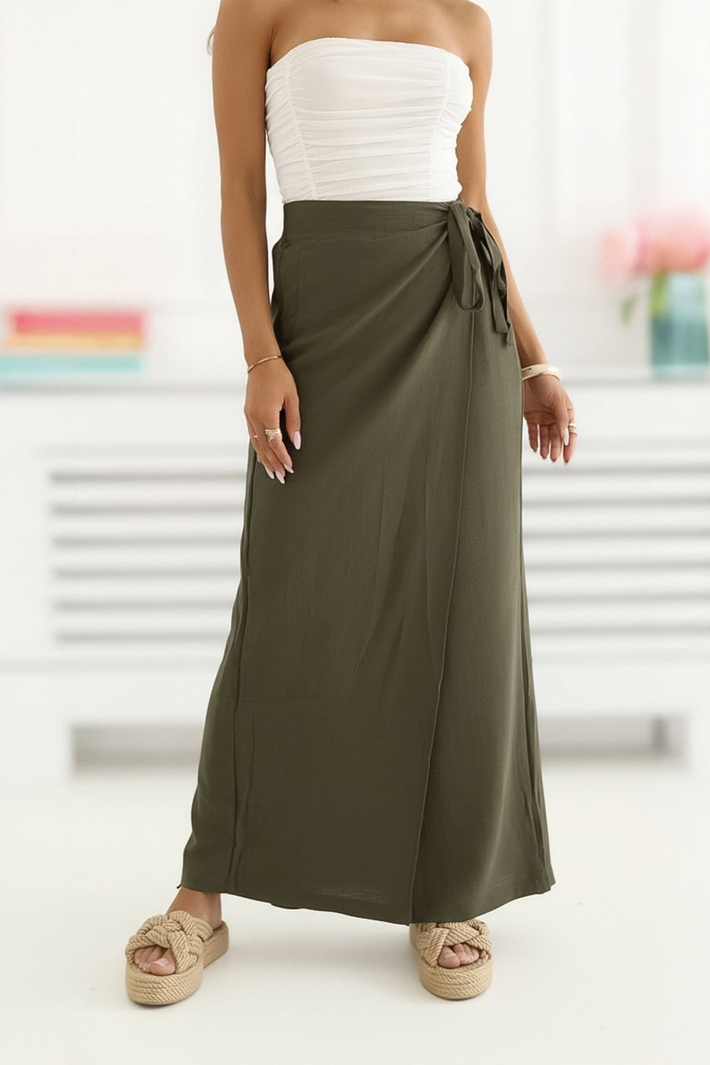 Chaussures à talons femme Factory Price Pantalon Pantalon — vert