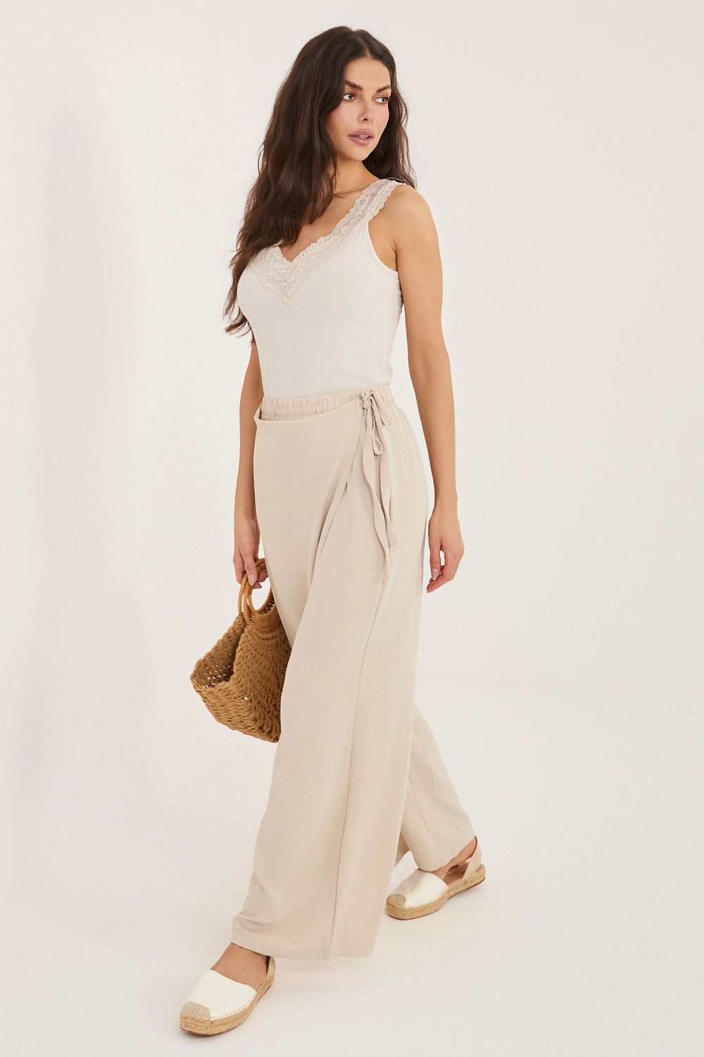 Chaussures à talons femme Factory Price Pantalon Pantalon — beige