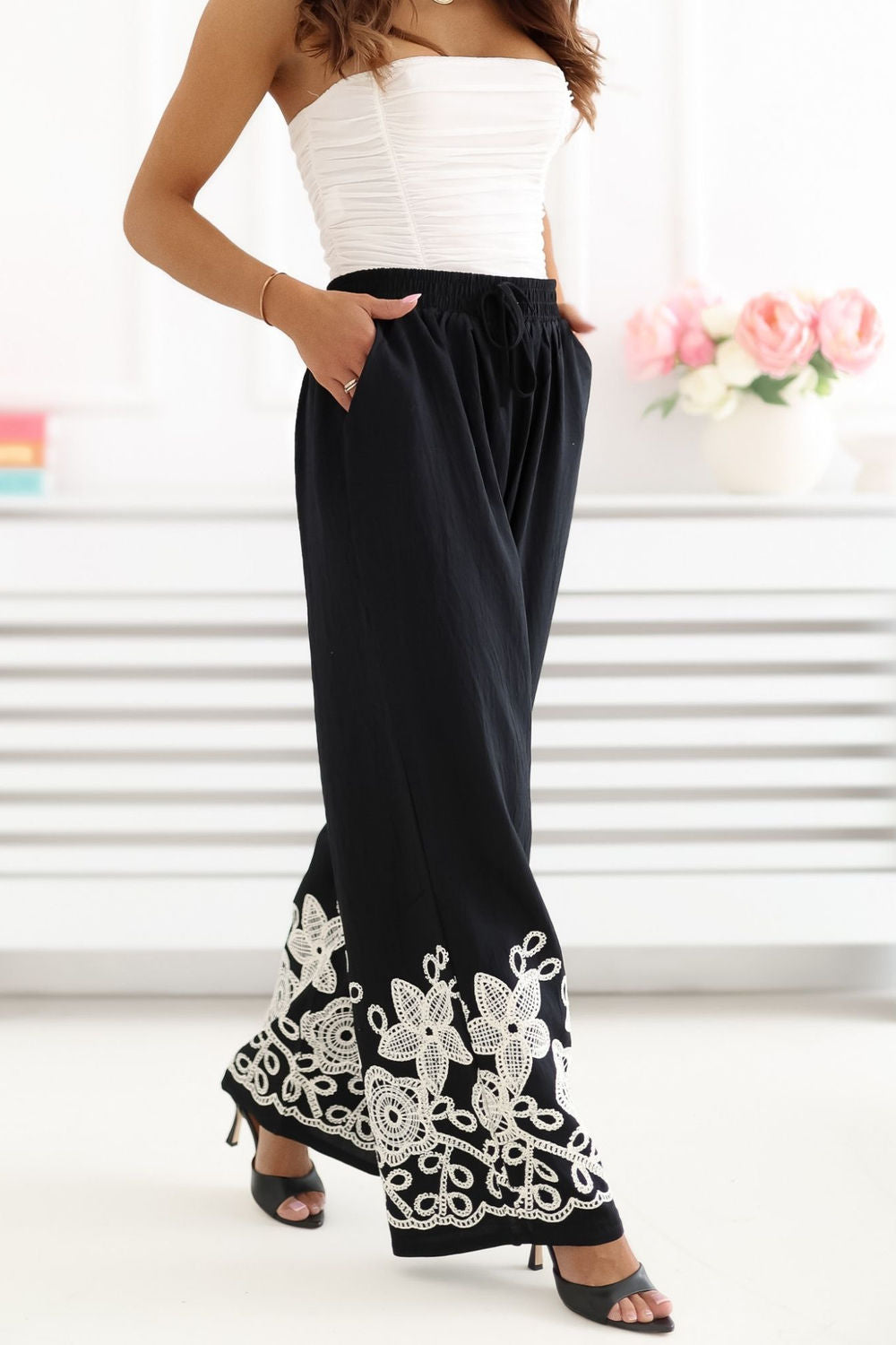 Chaussures à talons femme Factory Price Pantalon Pantalon — noir