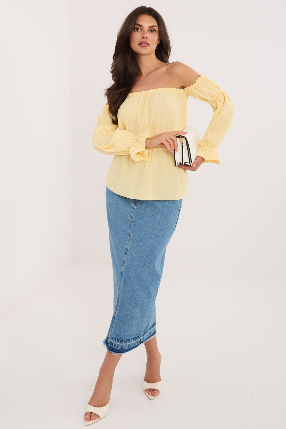 Blouse femme Italy Moda Chemisier Chemisier — jaune