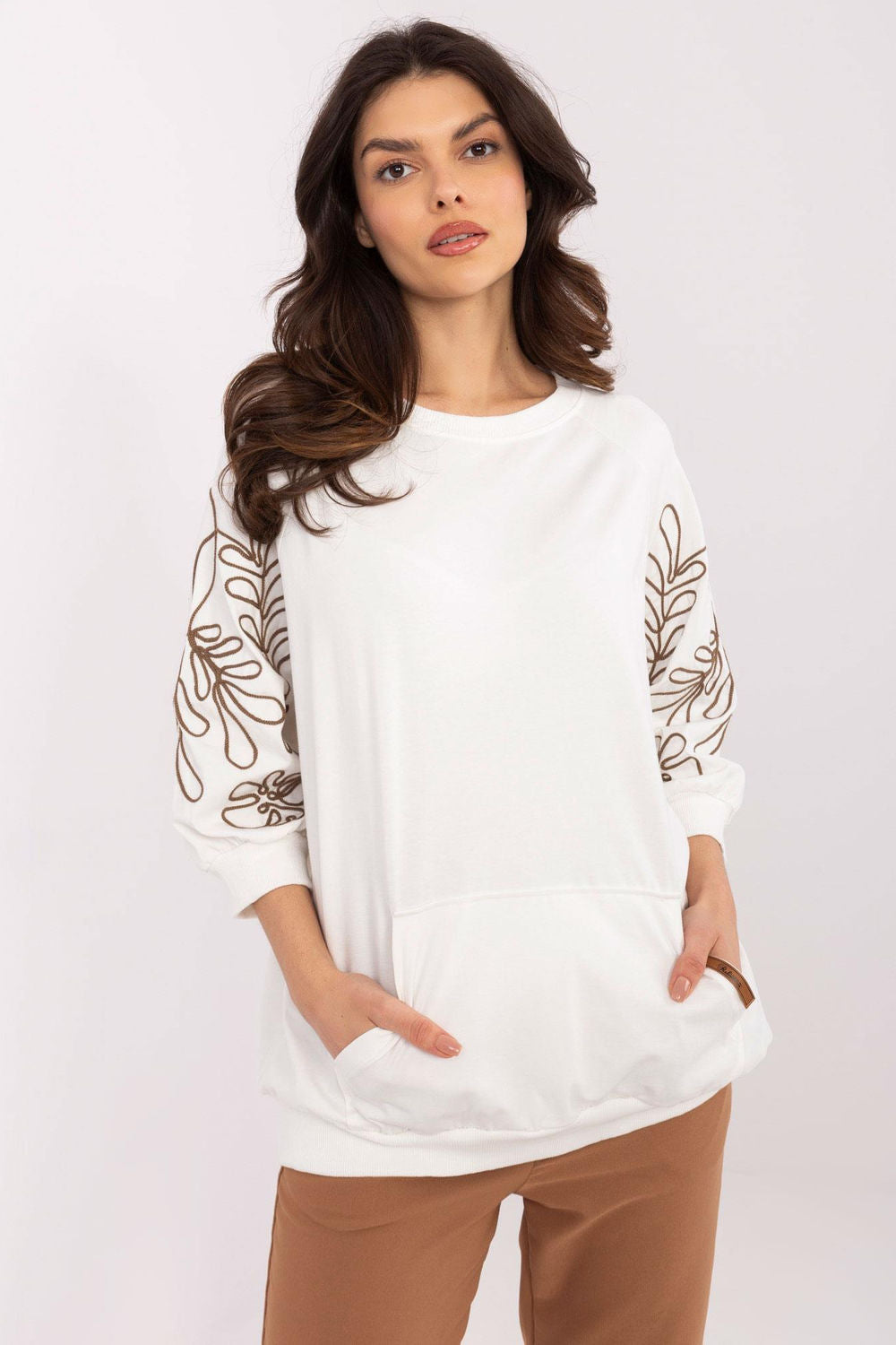 T-shirt femme Rue Paris Sweatshirt Sweatshirt — beige