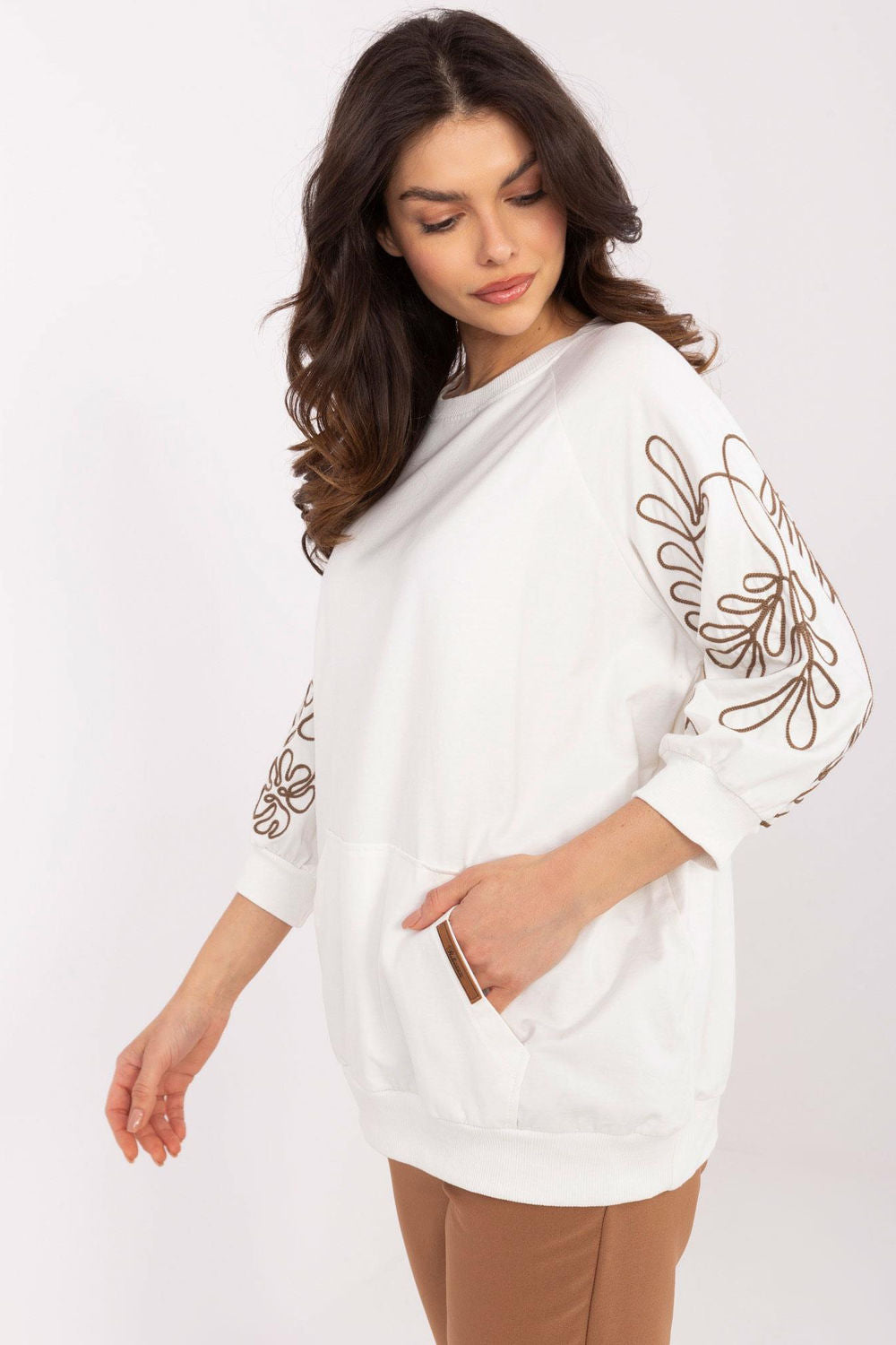 T-shirt femme Rue Paris Sweatshirt Sweatshirt — beige