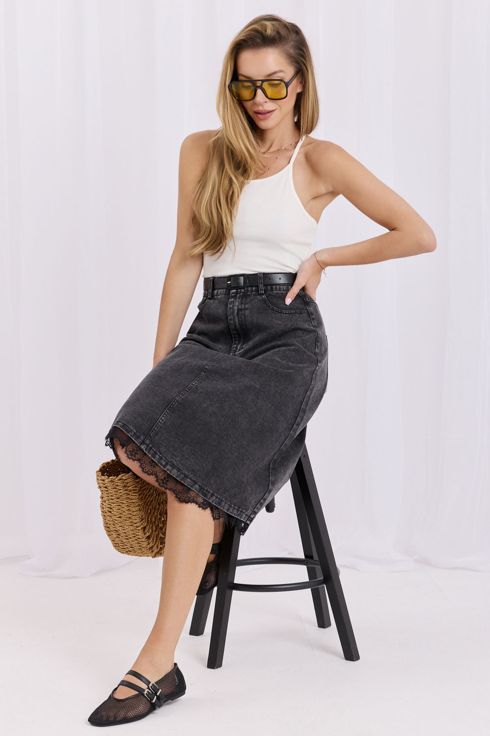 Jupe femme Factory Price En Jean En — noir