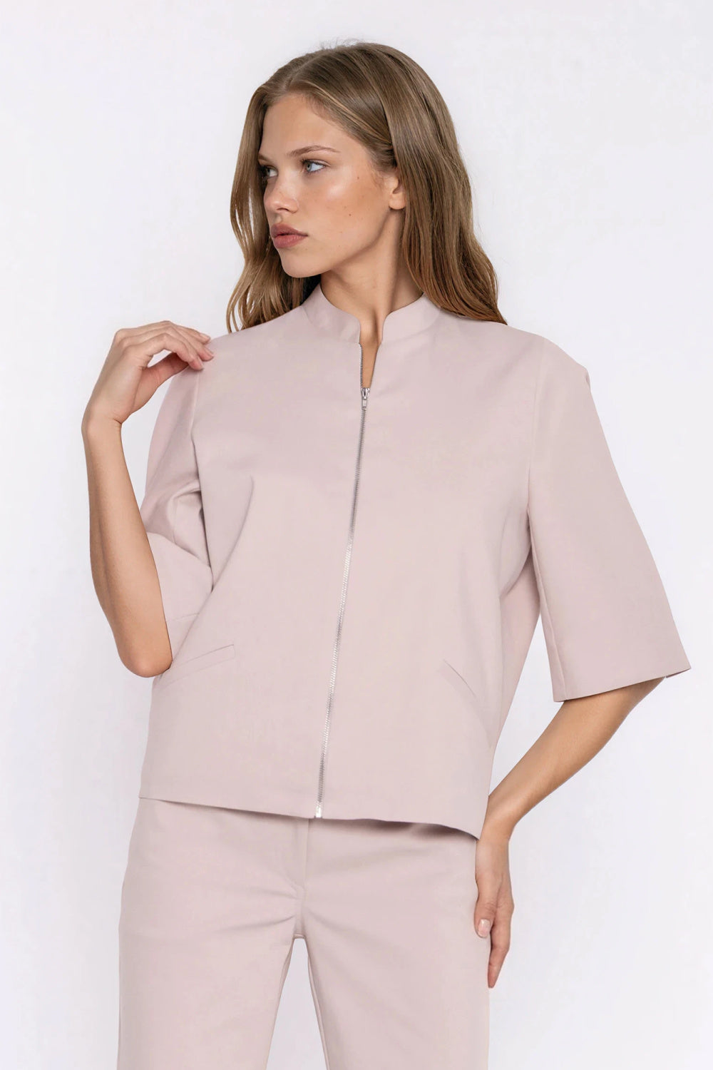 Veste en jean femme Nife — beige