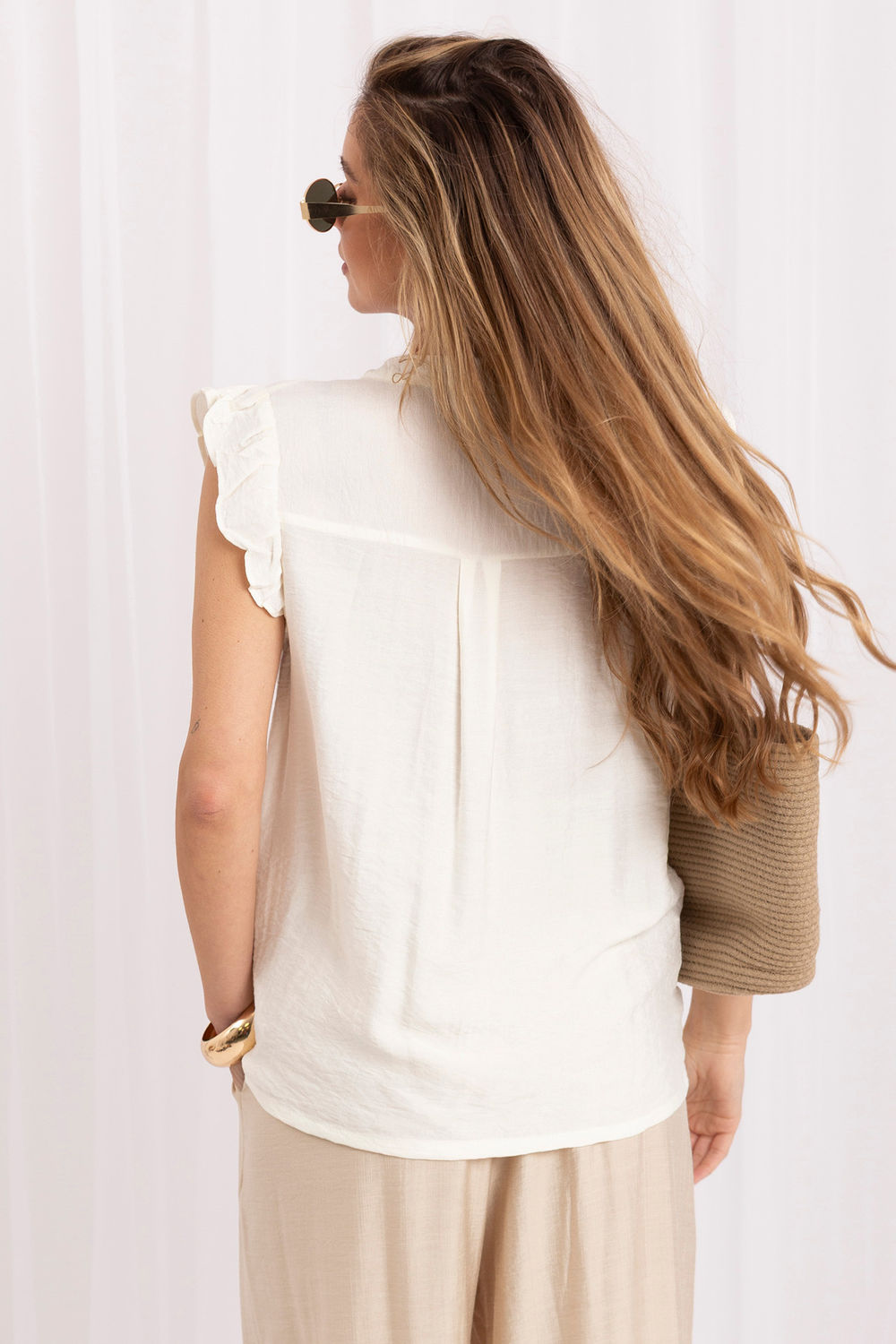 Blouse femme Italy Moda Chemise Chemise — beige