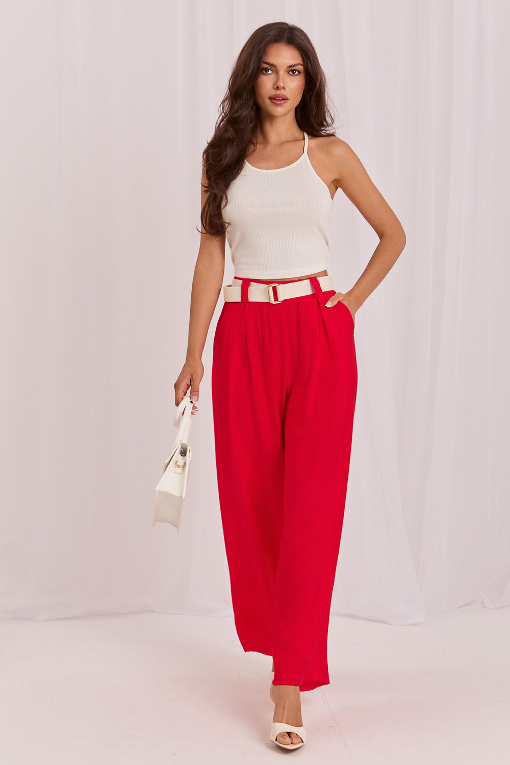 Chaussures à talons femme Rue Paris Pantalon Pantalon — rouge