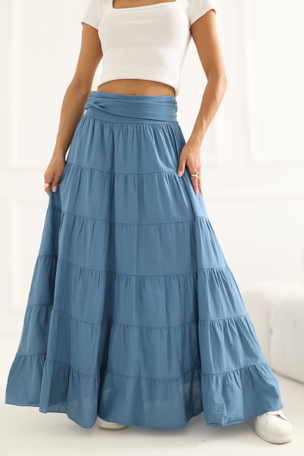 Jupe femme Italy Moda Longue Longue — bleu
